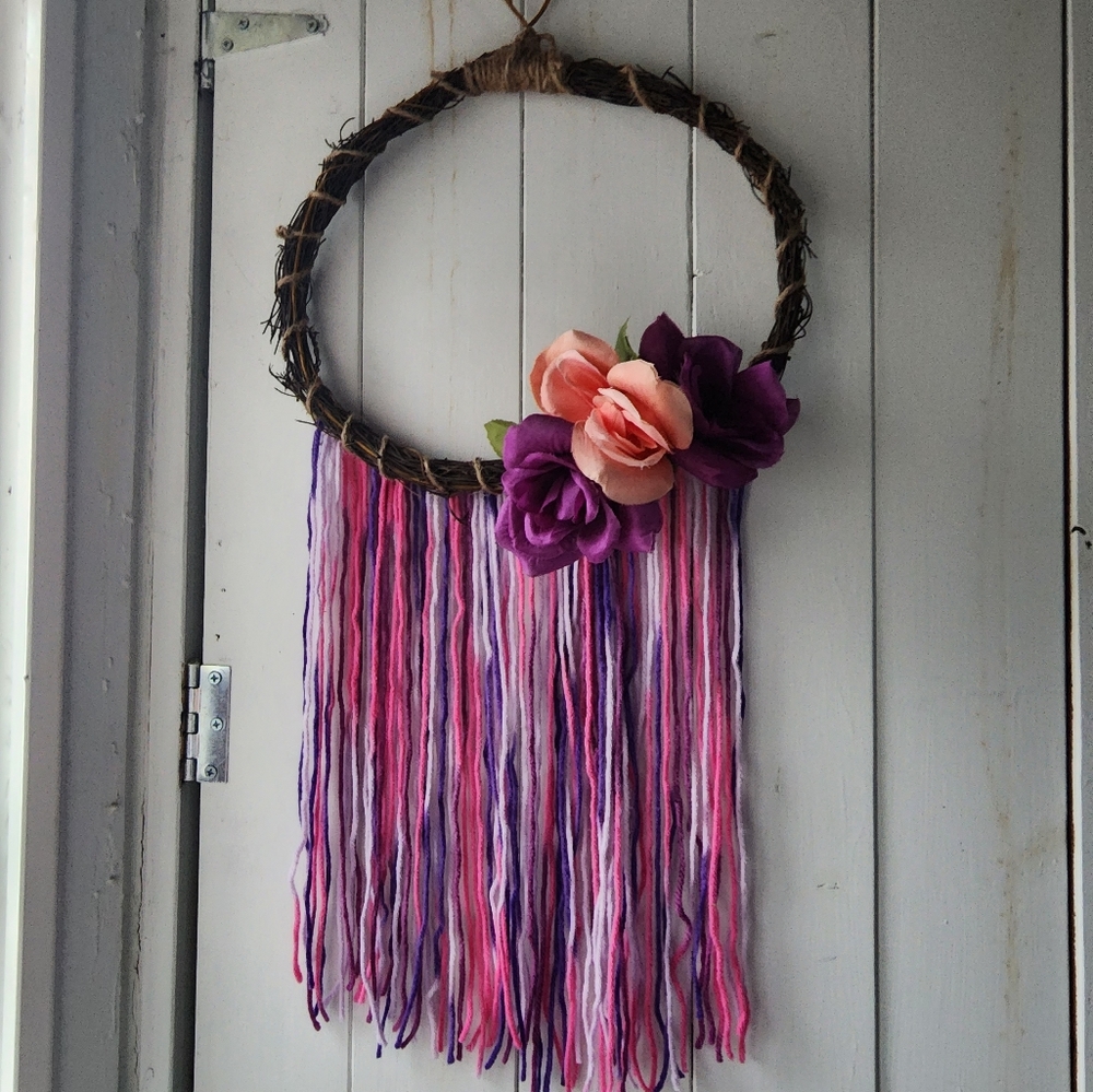 Pink and purple wreath